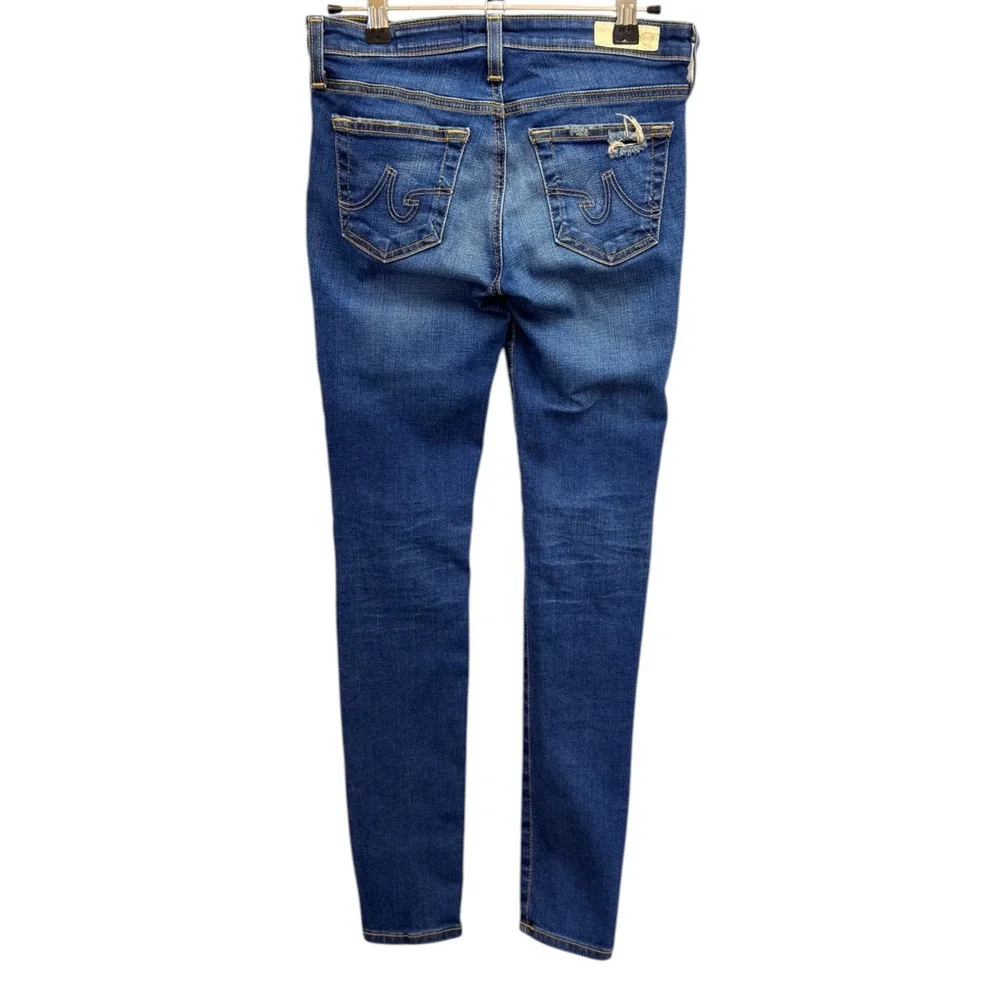 AG Adriano Goldschmied The Legging Ankle Womens 24R Blue Excellent Distressed - Picture 4 of 13